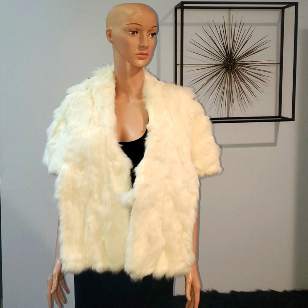 White Fur Shawl Large